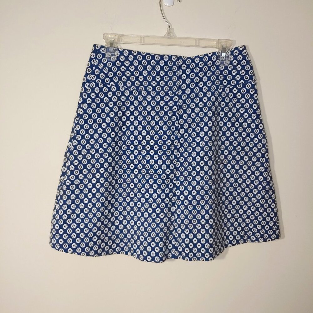 Maeve Anthropologie Fourth Street Swing Skirt. Size 6 Blue White - Picture 2 of 7
